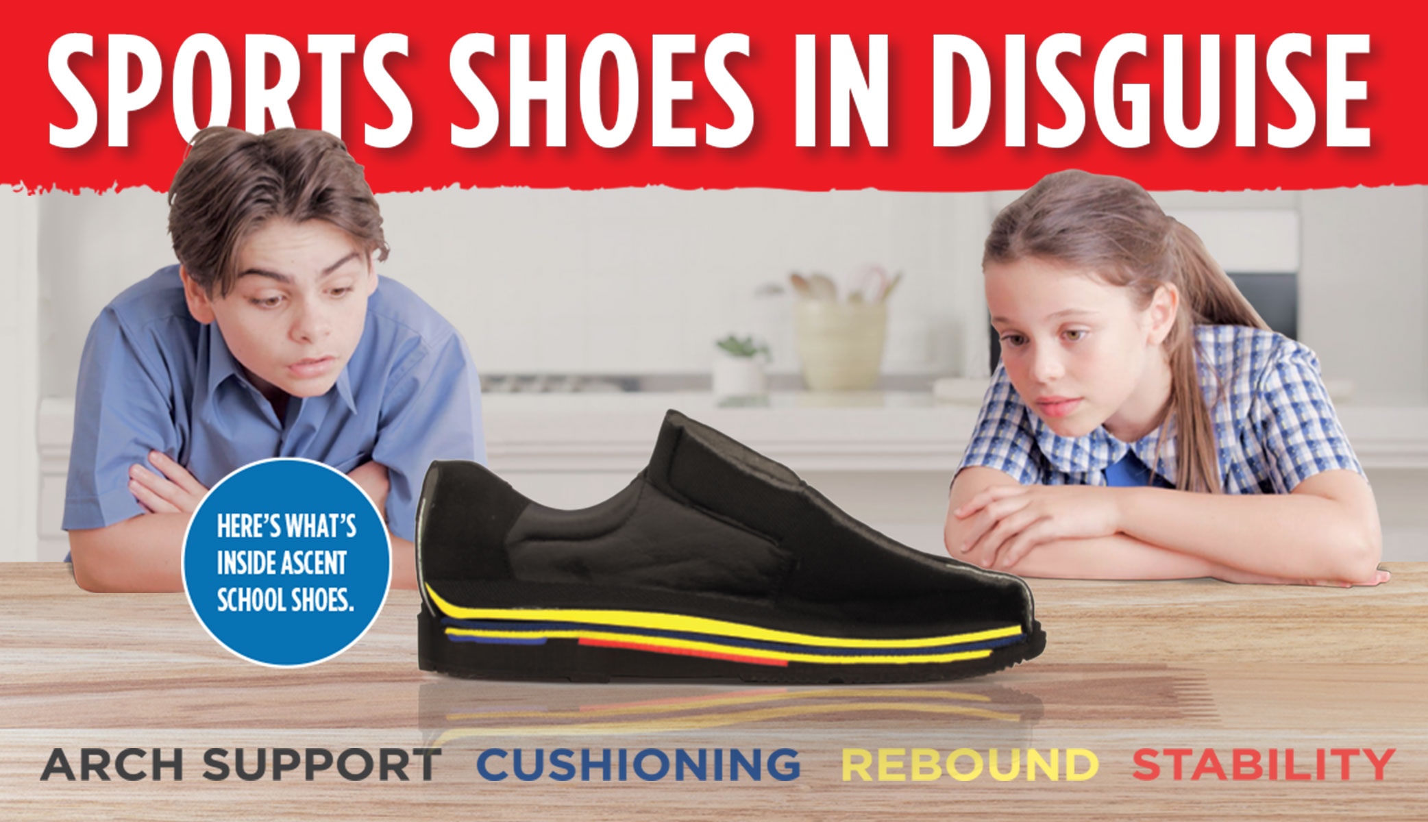 ascent black school shoes